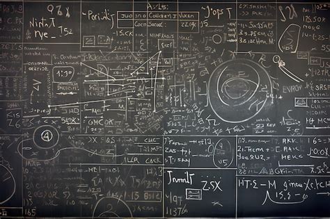 Arrière plan Mathématique Abstrait écrit à La Craie Sur Le Tableau Noir