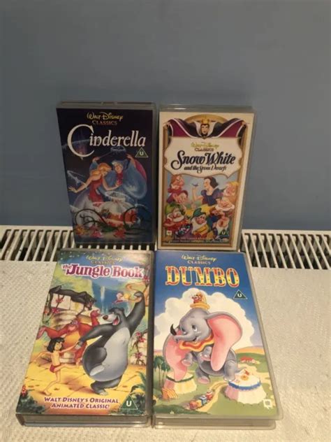 Walt Disney Classics Vhs Tapes Dumbo The Jungle Book Snow White