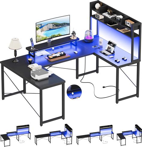 Isunirm Customizable U Shaped Desk Reversible L Shaped