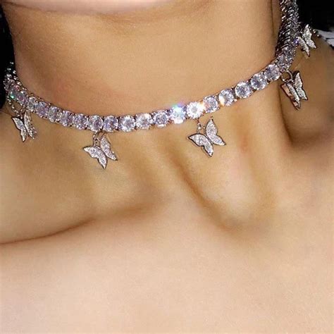 Butterfly Tennis Choker Cz Tennis Butterfly Necklace Bling Etsy Artofit