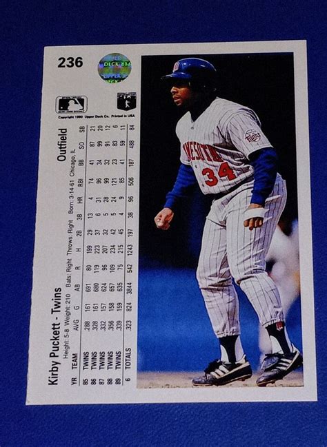 1990 Upper Deck Kirby Puckett 236 Minnesota Twins EBay