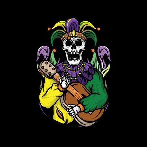 Mardi Gras Skull Vector Illustration 7102880 Vector Art At Vecteezy