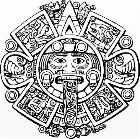 Mayan Calendar Face Outline Google Search Aztec Symbols Aztec Art