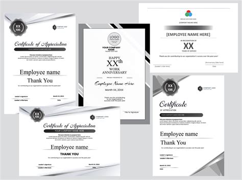 Printable work anniversary certificate templates — workiversary.com