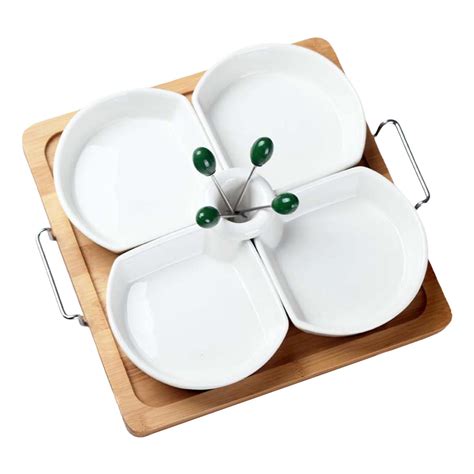 Modern 4-Compartment Divided Serving Platter, Housewarming Gift, Easy