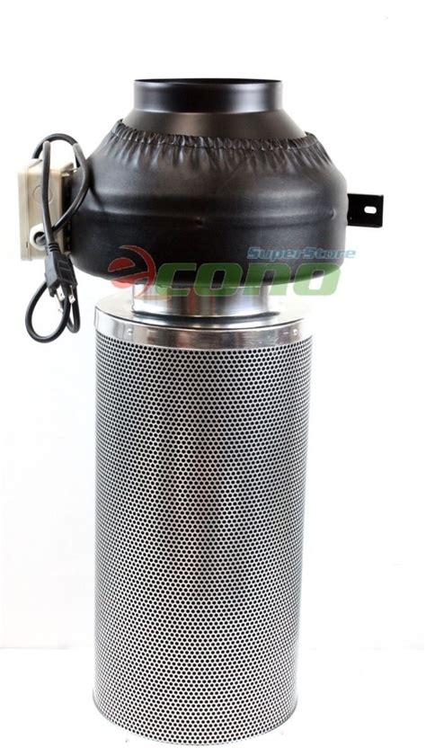 6 Inch Inline Fan And Air Carbon Filter Scrubber Virgin Charcoal Odor