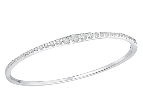 Ct White Gold Diamond Set Hinged Bangle Tb Mitchell Bracelets