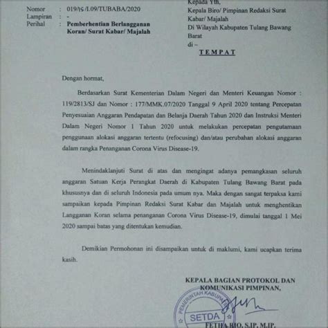 Contoh Surat Pernyataan Berhenti Langganan Speedy Surat Lamaran Kerja