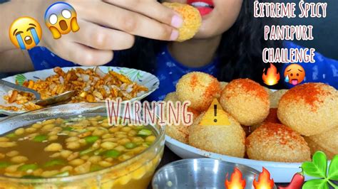 Asmr 🔥eating Extremely Spicy🥵panipuri Challenge🌶eating Show Gone