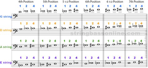 String Bass Online Fingering Chart