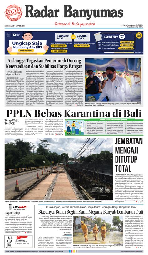 Epaper Senin Maret Radar Banyumas Digital Edition