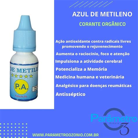 AZUL METILENO CORANTE ORGÂNICO Parâmetro Ozônio