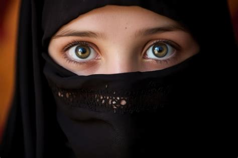 Premium Photo A Young Woman Wearing A Traditional Niqab Covering Her