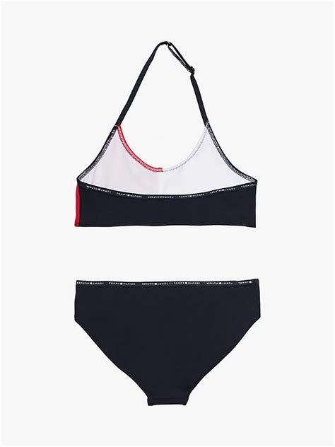 Hilfiger Flag Halterneck Bikini Set Blue Tommy Hilfiger