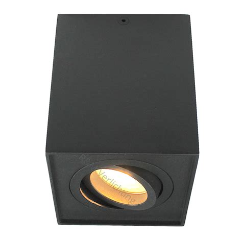 Surface Mounted Spotlight Obi Square Gu Black R M Lighting