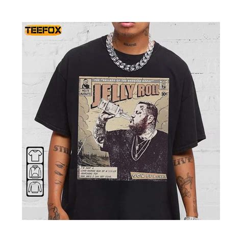 Jelly Roll Comic Ballads Of The Broken Tour Album Short Sleeve T Shirt