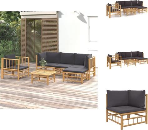 Vidaxl Loungeset Loungesets Tuinset Bamboe Loungeset Delige