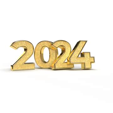 Bonne Année 2024 Numéros 3d Dorés PNG Bonne Année 2024 Or 2024