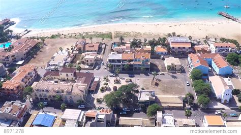 Aerial View Of Santa Maria City In Sal Cape Verde Cabo Verde Stock