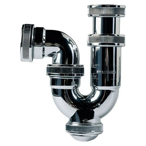 Sifón curvo para fregadero lavabo o bidet en envase 1½ Cromo BAUHAUS