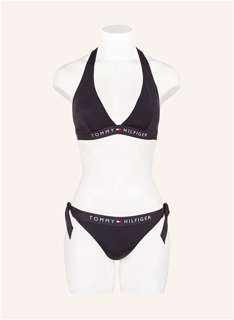 Tommy Hilfiger Halter Neck Bikini Top Vit In Black