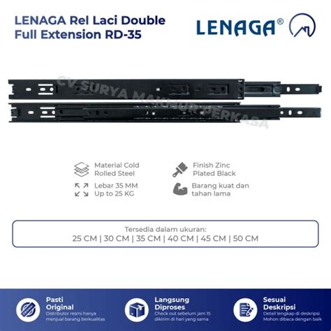 Jual Isi 2 Huben Lenaga Rd 35 Rel Laci Double Track Full Extension 30