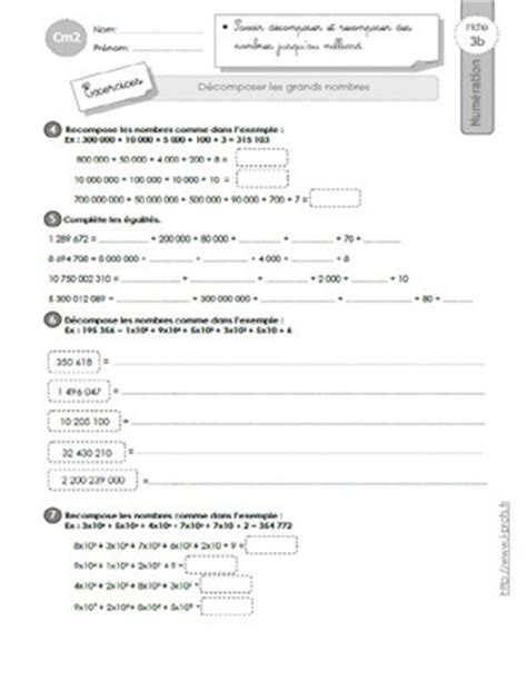 CM2 EXERCICES Encadrer Et Arrondir Les Grands Nombres