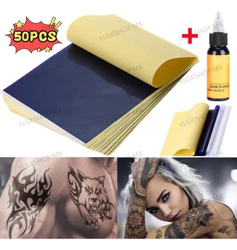 50 Pcs Papel Hectográfico Transfer Para Tatuar Negro Tintas Meses