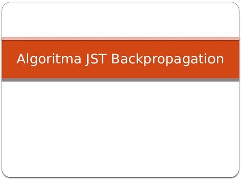 PPTX Algoritma JST Backpropagation DOKUMEN TIPS