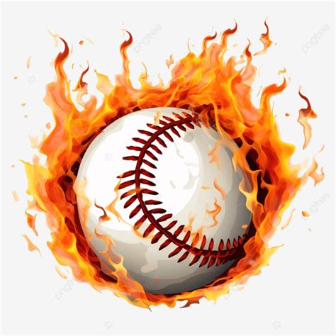 Baseball Flames Png Baseball Fire Burn Png Transparent Image And