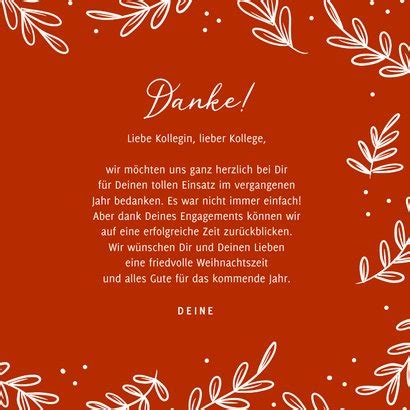 Weihnachtskarte Zweige Thank You Mitarbeiter Send A Smile