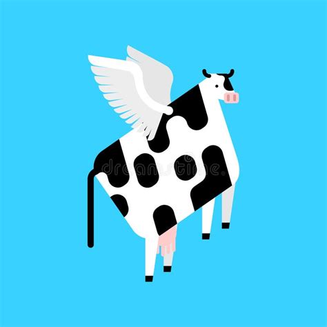 Flying cow stock vector. Illustration of horns, illustration - 17724211