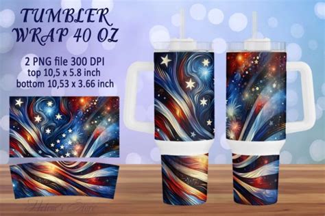 Usa Flag Tumbler Wrap 40oz Sublimation Graphic By Helenes Store · Creative Fabrica