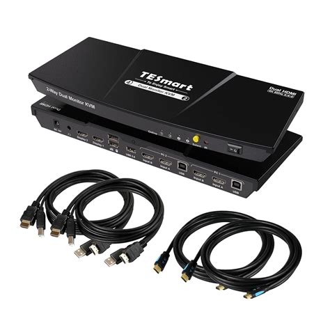 Tesmart Dual Monitor Kvm Switch 2 Port Hdmi Kvm Switch 2 Monitors 2