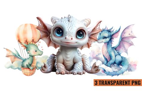 Cute Baby Dragons Sublimation Clipart Graphic By Craftart · Creative