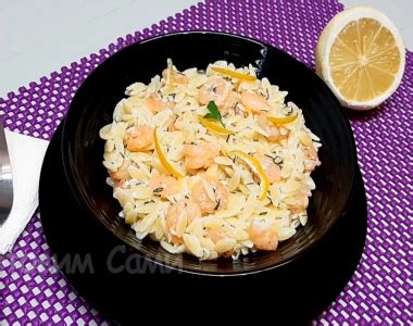ПАСТА ОРЗО или РИЗОНИ с КРЕВЕТКАМИ в сливках. Рецепт.