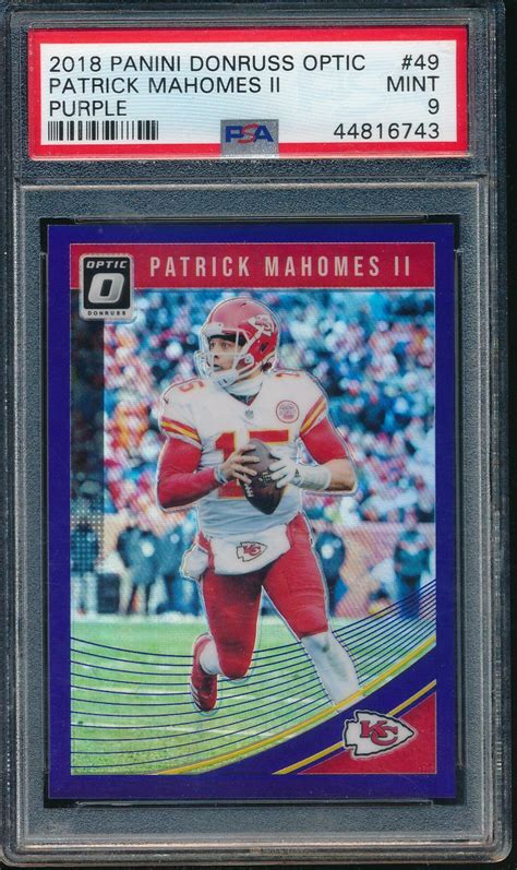 Patrick Mahomes II 2018 Optic 49 Purple 50 PSA 9 Price Guide Sports