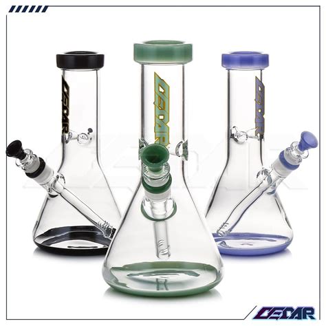 Cedar Inch Mixed Color Glass Smoking Water Pipe Hookah Beaker Pipe