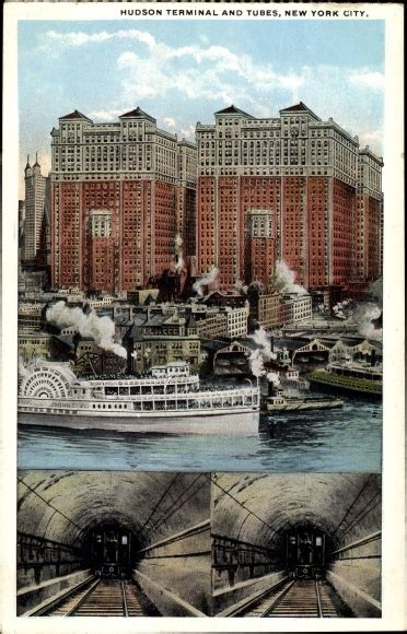 Ansichtskarte Postkarte New York City Usa Hudson Terminal And Tubes