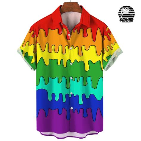 Arco Ris Designs Orgulho M S Nova Moda Camisas Gay Homens Amam Tend Ncia L Sbica Casual Rua
