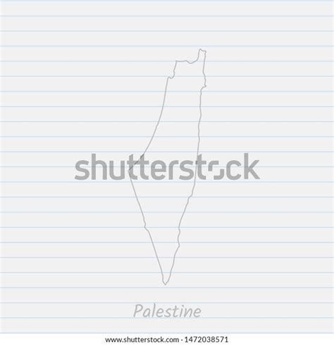 Palestine Map Hand Drawn Gray Outline Stock Vector (Royalty Free ...