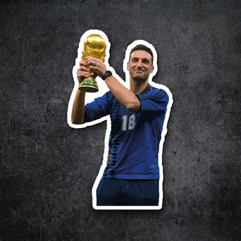 Sticker de La Selección Argentina Scaloni Levantando la Copa Stic