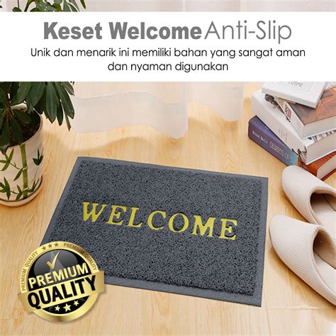 Jual Keset Welcome Tebal Premium 40 X 60cm Keset Bihun Antislip