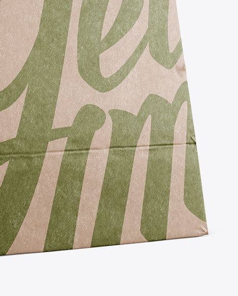 Kraft Paper Shopping Bag Mockup Halfside View Eye Level Shot