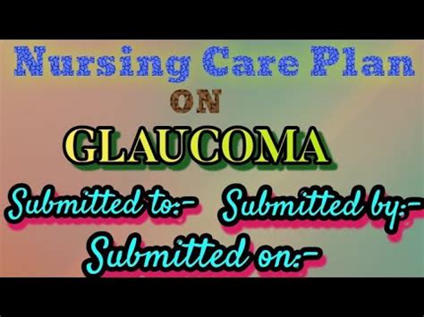 Nursing Care Plan On Glaucoma NCP On Glaucoma YouTube