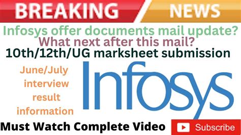 Big Update From Infosys Regarding Document New Mail After Interview