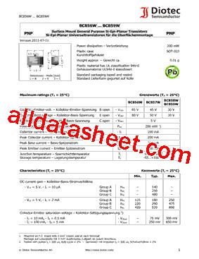 Bc Bw Datasheet Pdf Diotec Semiconductor