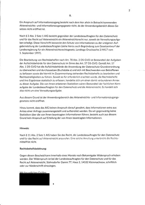 Bb Ablehnung Bescheid Auskunft Verfahren Ii Geschwaerzt Pdf