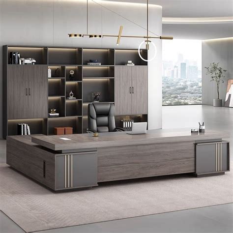 Drawers And Cabinet Included Wooden Modern Office Furniture Sets With