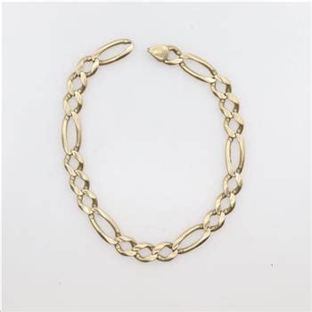 Kt Gold Figaro Chain Bracelet Property Room